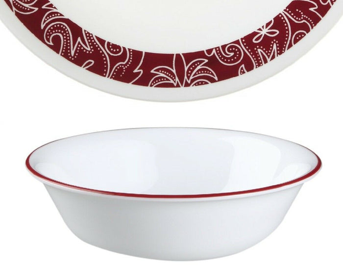 1 NEW Corelle BANDHANI 18-oz SOUP CEREAL SALAD BOWL 6.25" Dark Crimson Red Rim