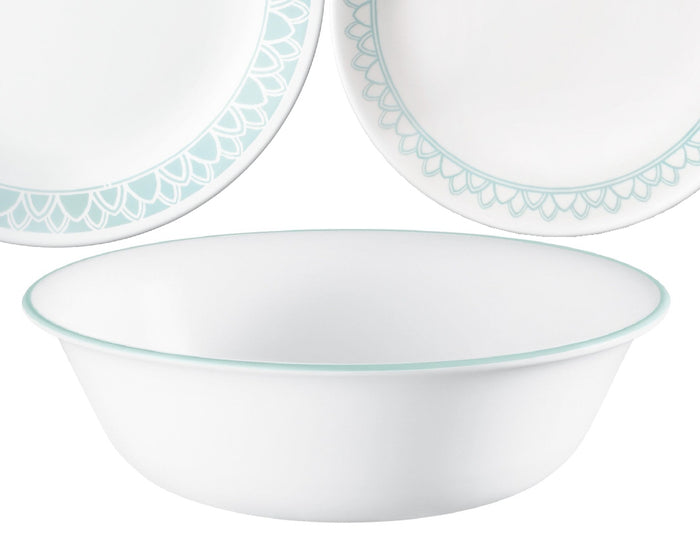 1 *New Corelle DELANO 18-oz SOUP CEREAL BOWL *Aqua Blue Sea Mist Pale Green Rim