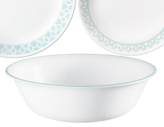 1 *New Corelle DELANO 18-oz SOUP CEREAL BOWL *Aqua Blue Sea Mist Pale Green Rim