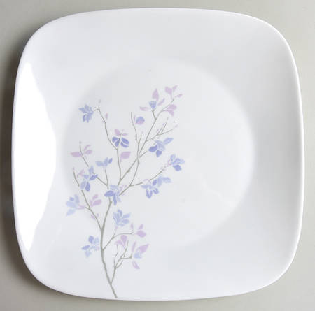 1 NEW Corelle Square JACARANDA 10 1/2" DINNER Plate PURPLE GRAY Floral