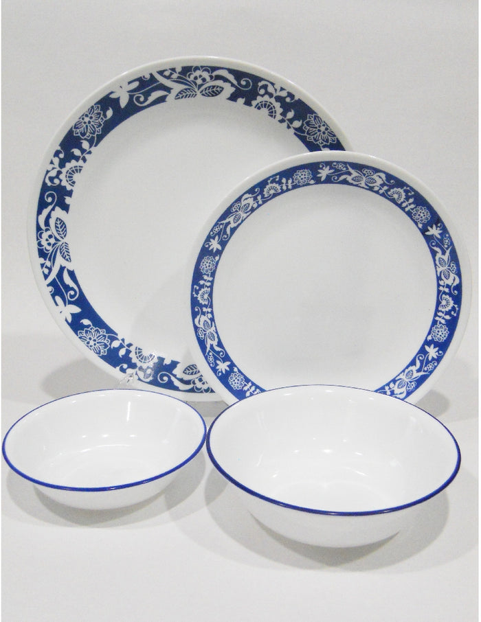 16-pc CORELLE Livingware TRUE BLUE Dinnerware Set *Reverse Old Town Navy Cobalt