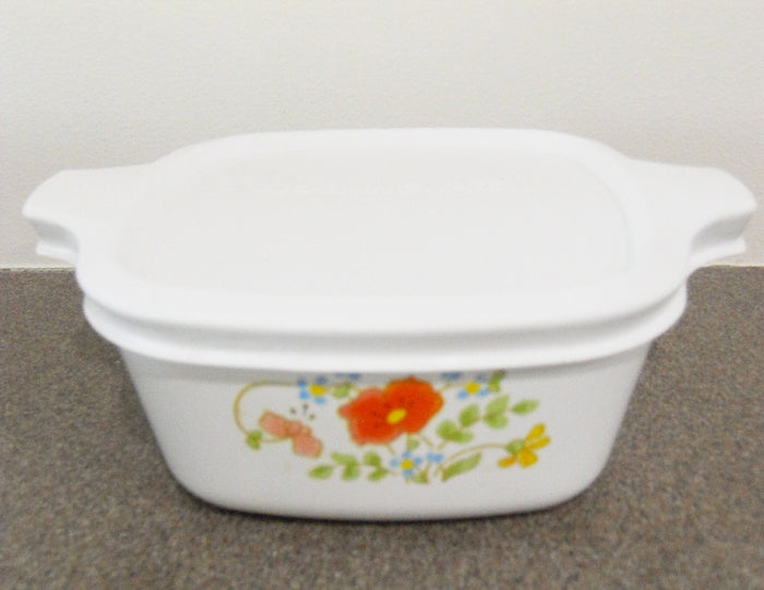 2-pc CORNINGWARE Corelle Pyroceram WILDFLOWER Petite Pan P43 DISH & COVER