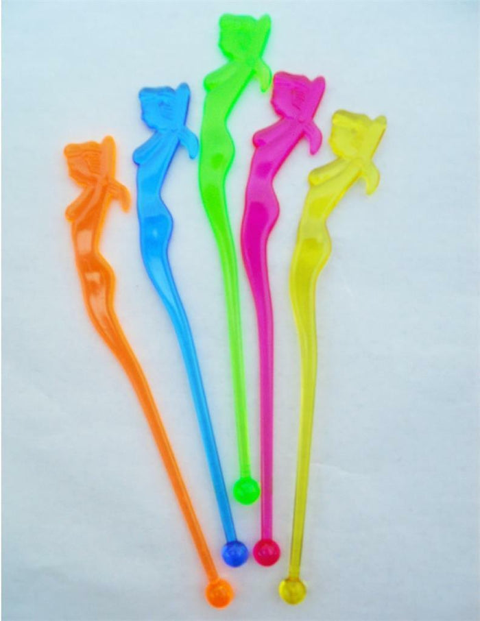 20 MERMAID 6" Acrylic TROPICAL DRINK Cocktail STIRRERS Swizzle Sexy Lady Love