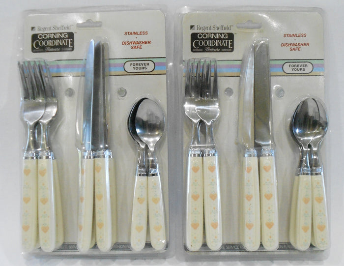❤️ 24-pc Corelle FOREVER YOURS FLATWARE SET Regent Sheffield Forks Knives Spoons