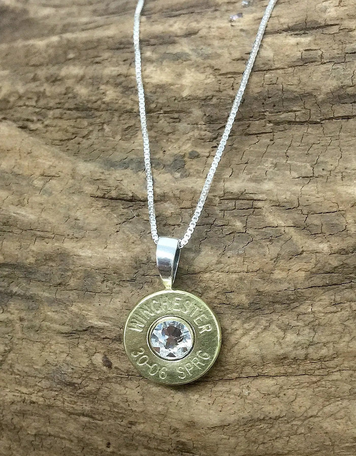 30-06 Sterling Silver Bullet Head Necklace