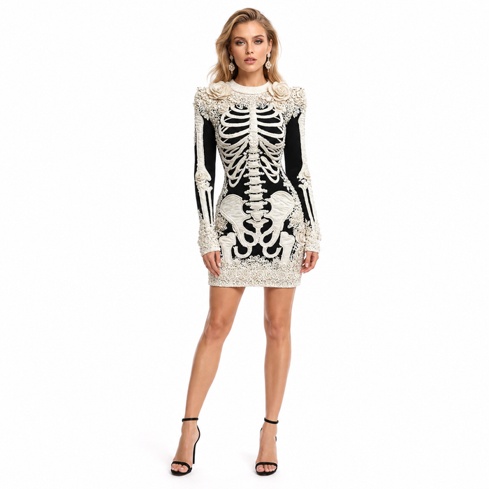 3D Printed Dress Women Digital Polyester Hip Fit Look