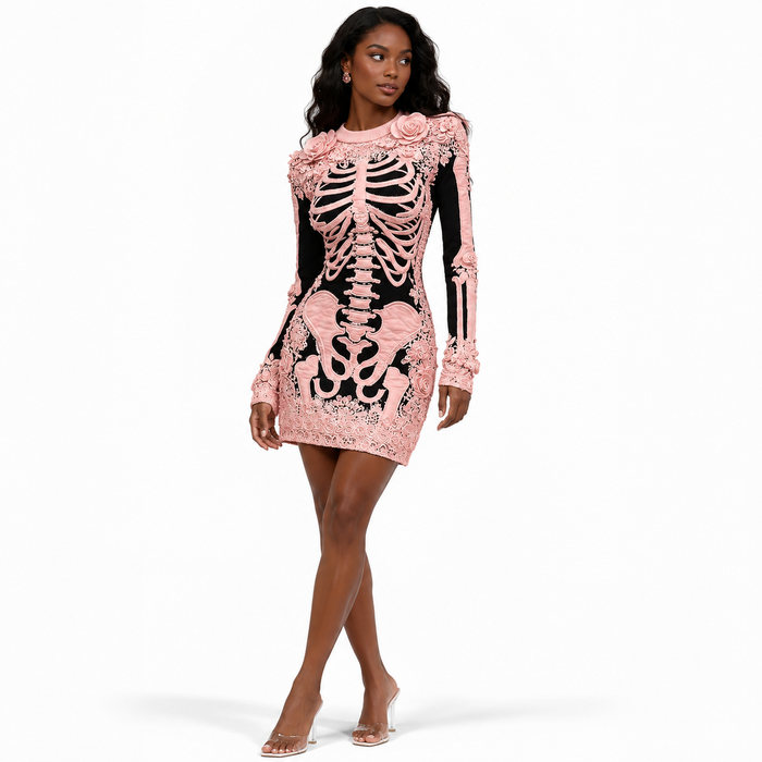 3D Printed Dress Women Digital Polyester Hip Fit Look