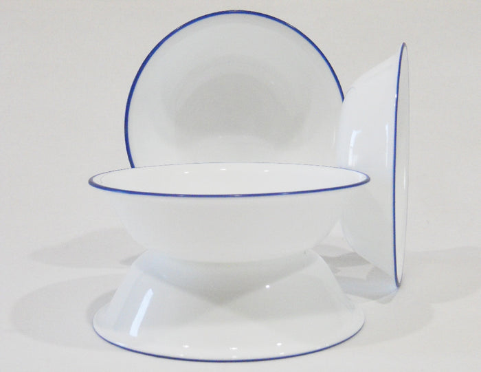 4 Corelle BREATHTAKING BLUE RIM 10-oz DESSERT BOWLS Fruit KEY WEST, TRUE, CAFE, MAVI