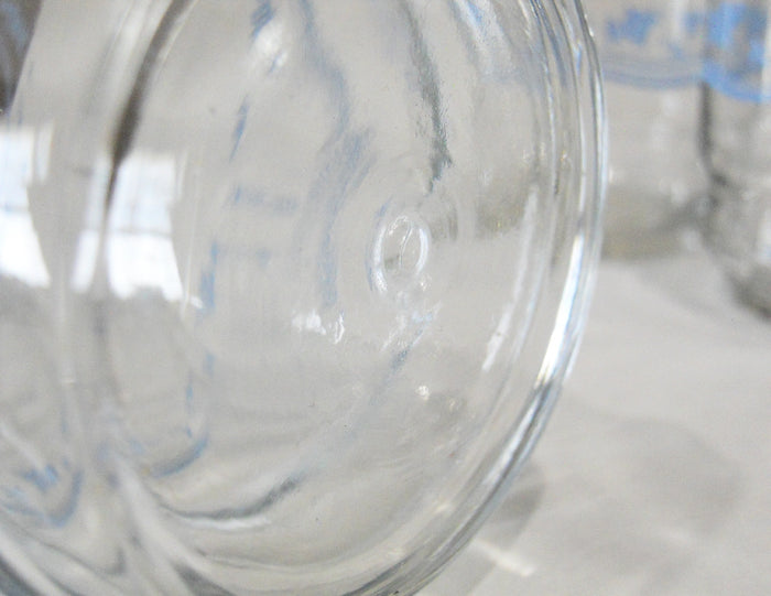4 Corelle MORNING BLUE Floral 16-oz GLASSES 5 7/8" Iced Tea Pedestal Tumblers