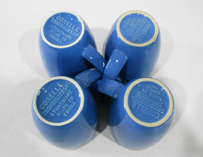 4 NEW Corelle 11-oz MEDIUM BLUE MUGS Cups *Cornflower Memphis Morning Spring Snowflake