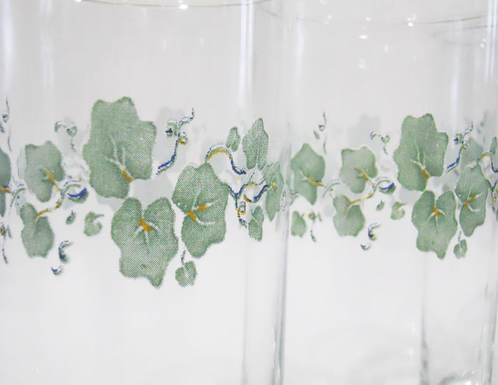 4 NEW Corelle CALLAWAY 16-oz GLASSES Glassware Cooler Tumblers Green Ivy Leaves
