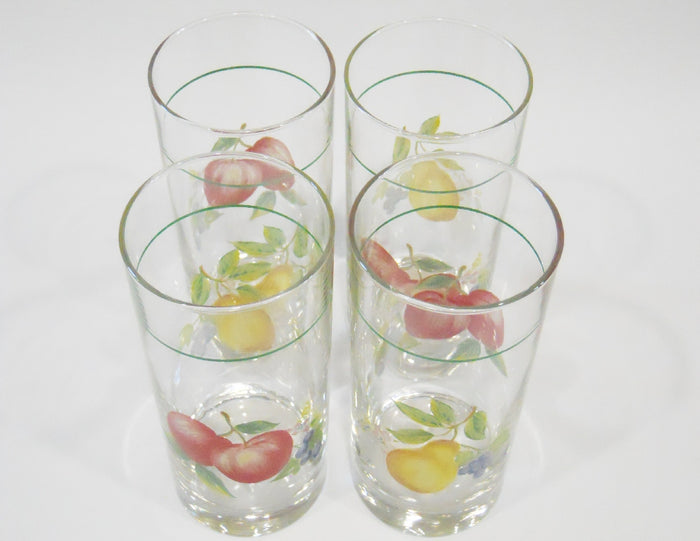 4 *NEW Corelle CHUTNEY 16-oz GLASSES Glassware Cooler Tumblers *FRUIT HARVEST