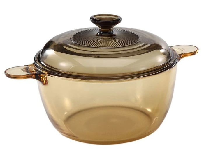 4-pc PYREX Corning VISIONS Amber 2.6-Qt COOKPOT Stewpot & 1.5-Qt SAUCEPAN Pot
