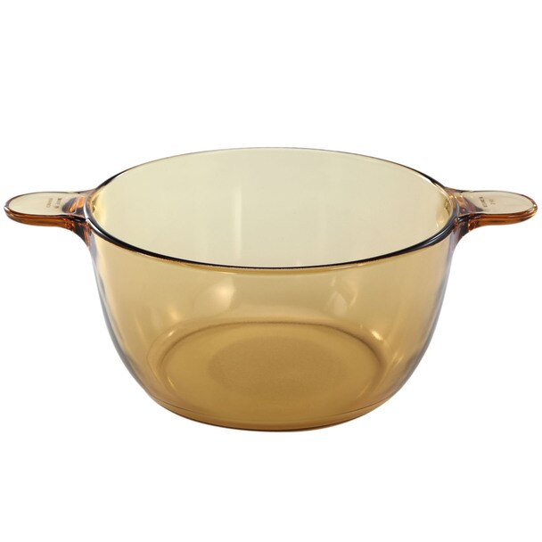 4-pc PYREX Corning VISIONS Amber 2.6-Qt COOKPOT Stewpot & 1.5-Qt SAUCEPAN Pot