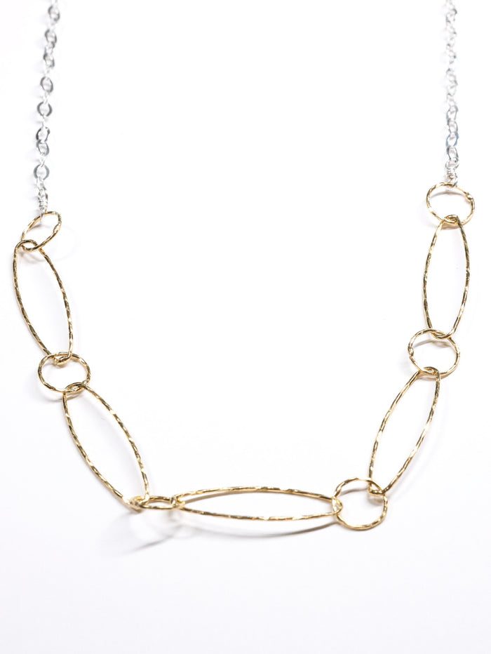 5 links Necklace -Gold & Silver