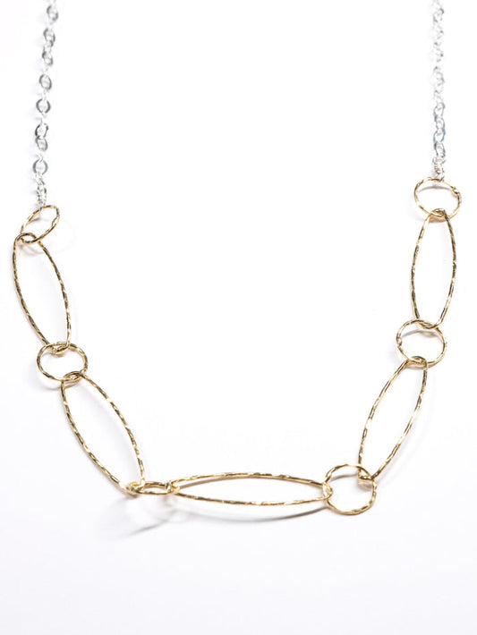 5 links Necklace -Gold & Silver