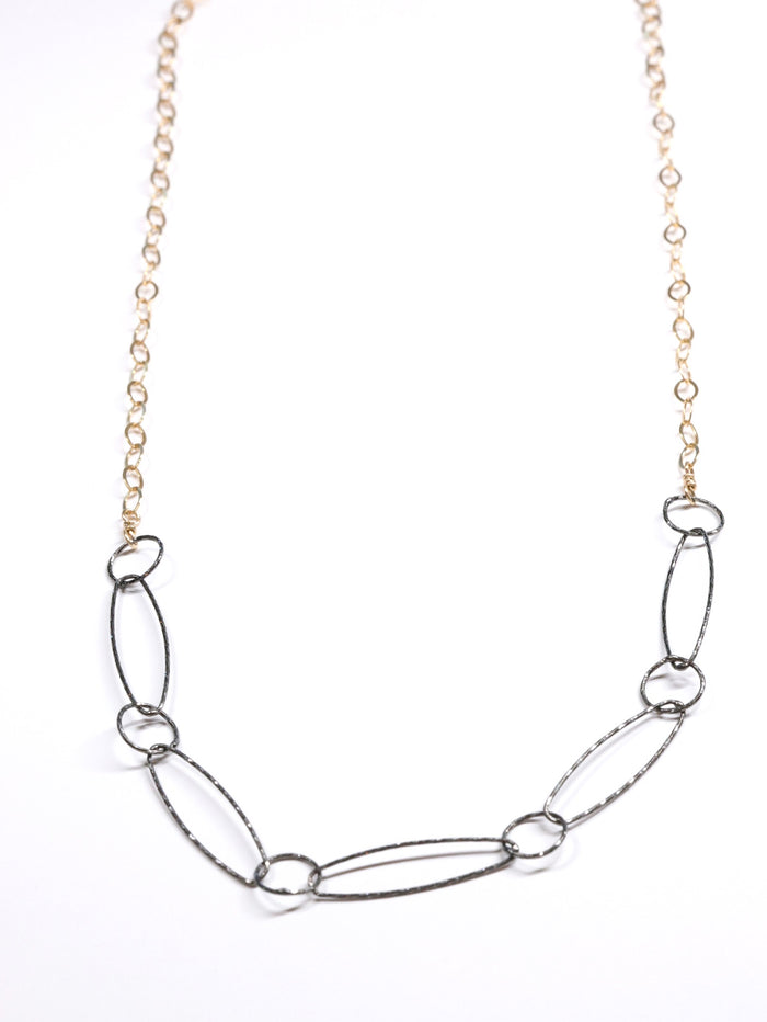 5 links nh necklace -Black & Gold