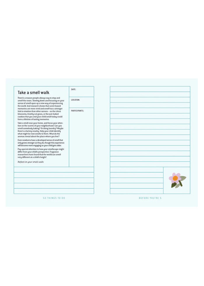 50 Things To Do Before You're 5 Journal