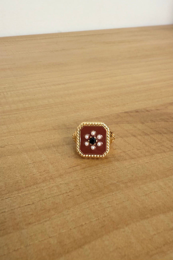 vintage adjustable enamel ring