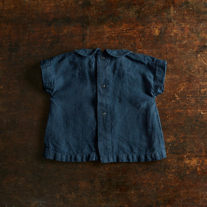 Alder Baby Tunic Top - Linen - Midnight