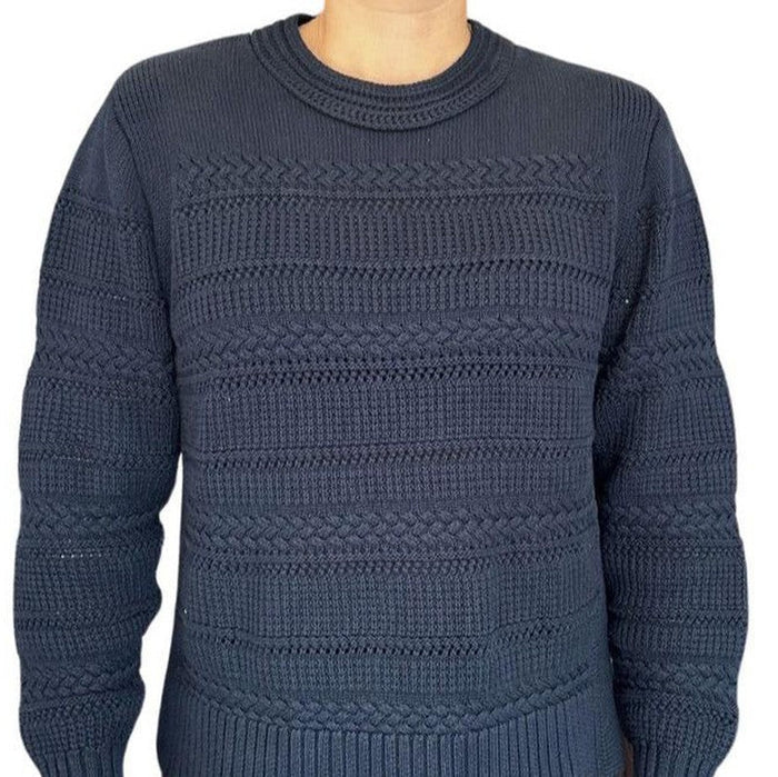 Autumn Cashmere Cable Cotton Sweater - Navy