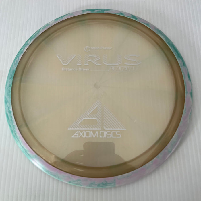 Clear Gold/Swirly Teal & Pink Rim/169g 17