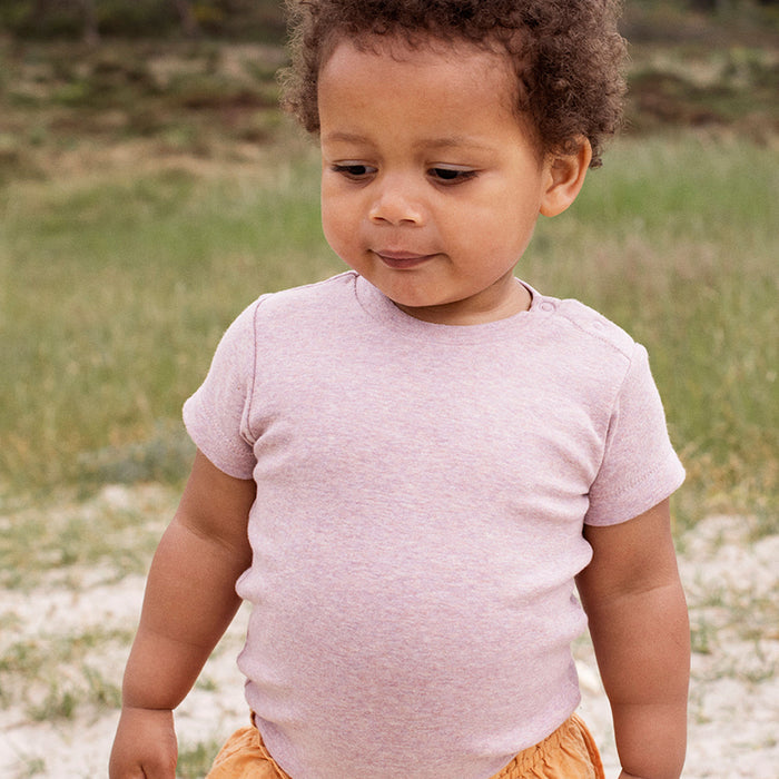 Baby Cotton SS Body - Lilac Melange