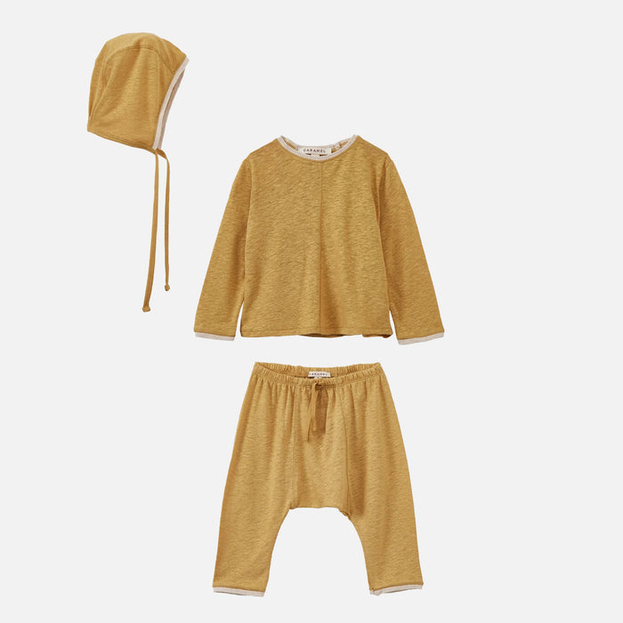Baby Linen Knit Barnes Set - Ochre