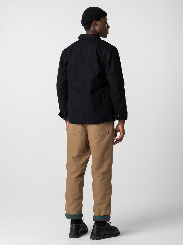 Basset Flannel Lined Jacket - Black/Deep Sea Check