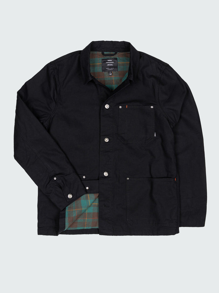 Basset Flannel Lined Jacket - Black/Deep Sea Check