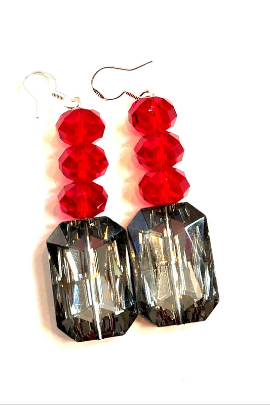 Style the Beaded Rectangle Crystal Dangle Earring exclusively at Born To Glam