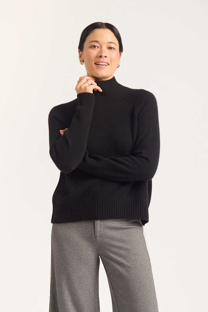Bebe Cashmere Polo In Black