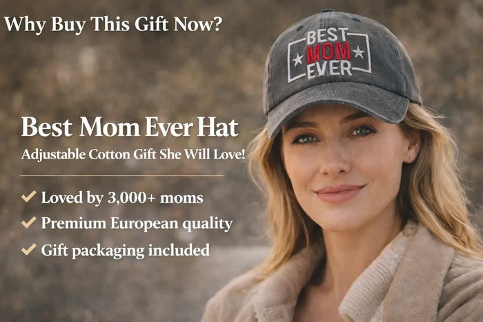 Mother’s Day gift hat premium embroidery detail close-up