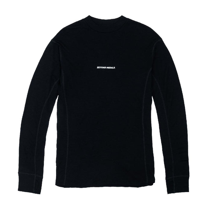 Beyond Medals Merino Baselayer Thermal Top - Black