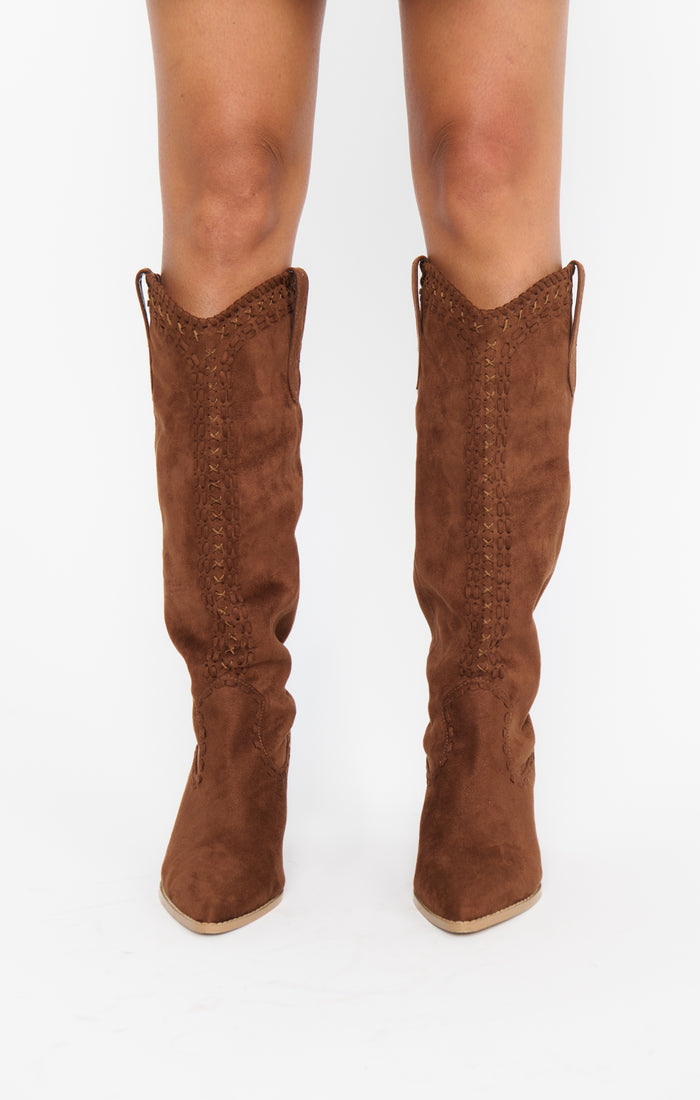 Billini Finley Cowboy Boot ~ Mahogany Suede