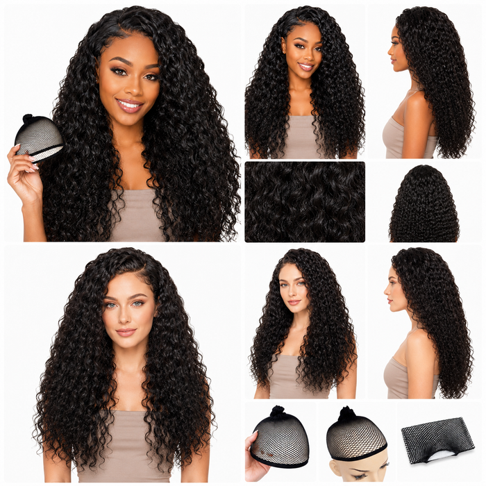 Black Curly Wig Long Natural Volume 65 cm Soft Curls XL