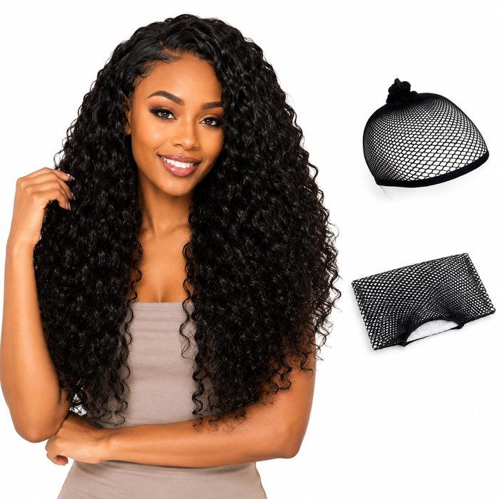 Black Curly Wig Long Natural Volume 65 cm Soft Curls XL
