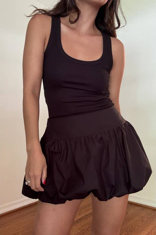 Style the Black Puffball Mini Skirt exclusively at Born To Glam