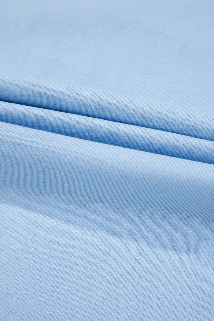 Blue Flag Bow Graphic Crewneck Tee - Tops/Tops & Tees