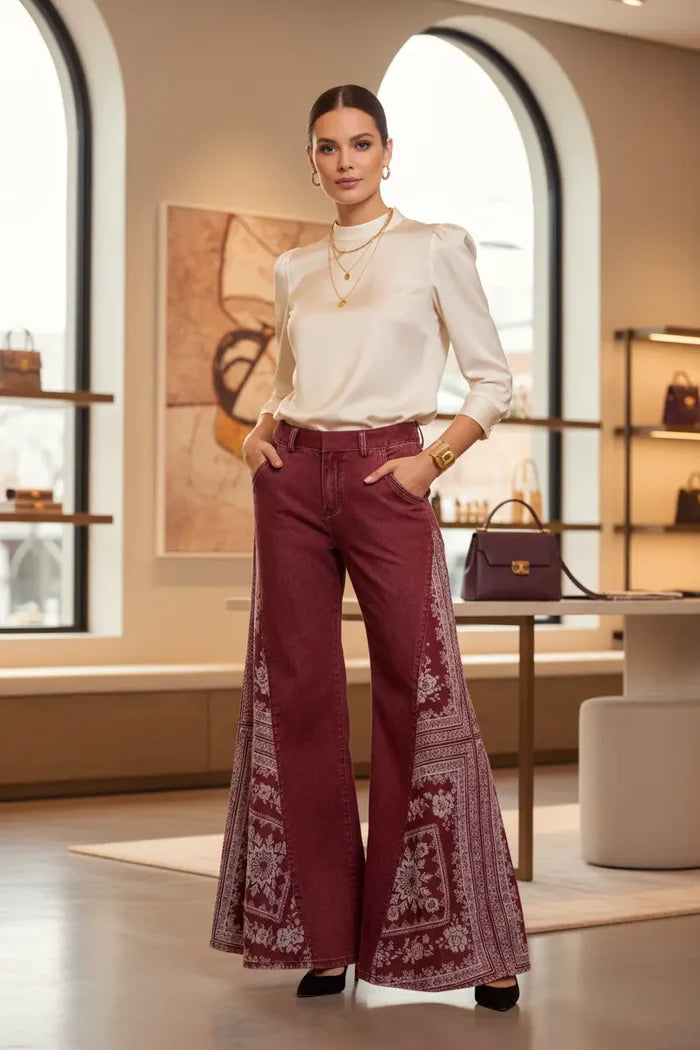 Bohemian pants for women with an extra-wide leg silhouette