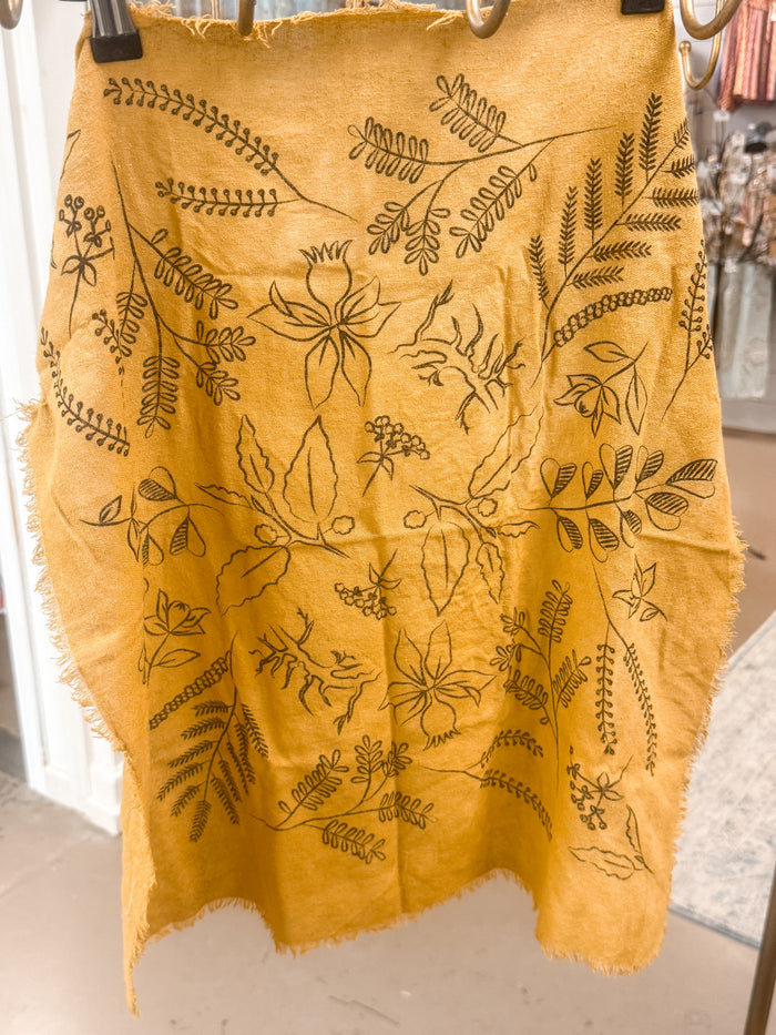 BOTANICAL PRINT BANDANA, DESERT GOLD