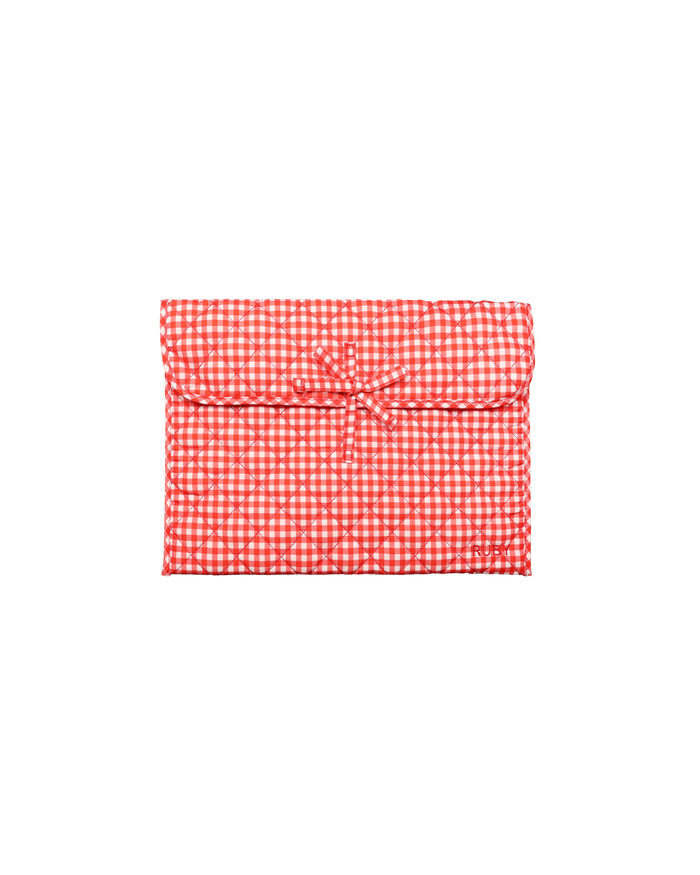 BOW TIE LAPTOP CASE 15" RED GINGHAM