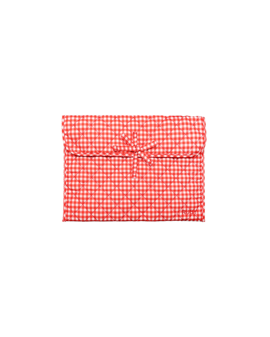 BOW TIE LAPTOP CASE 15" RED GINGHAM