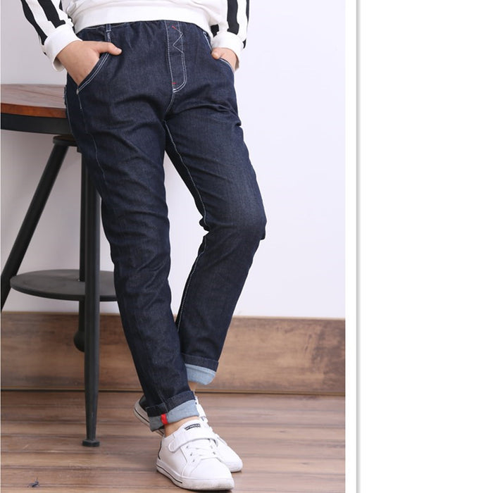 Boys fleece jeans thick cuff opening measurement close up