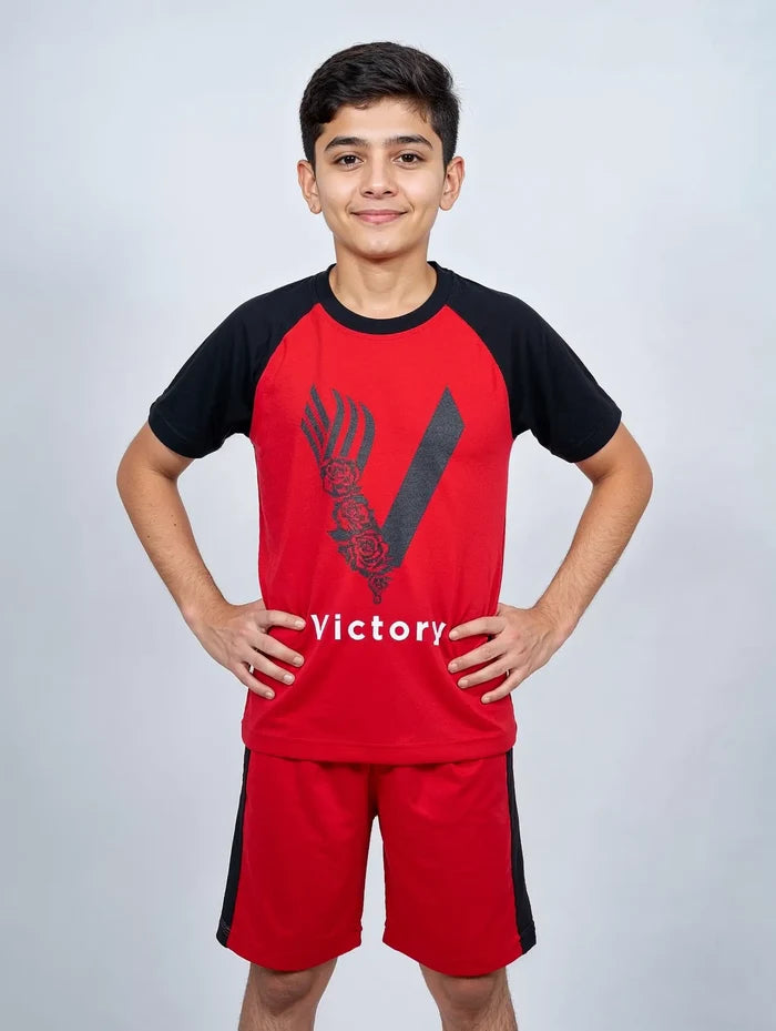 Boys Raglan T-Shirt & Shorts Set - Hinz Clothing