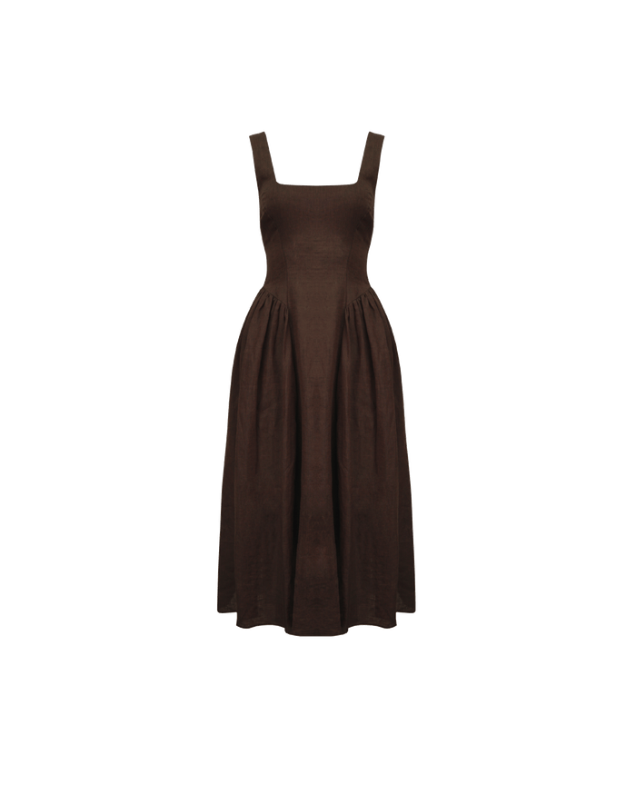 BRIDGETTE LINEN DRESS JAVA