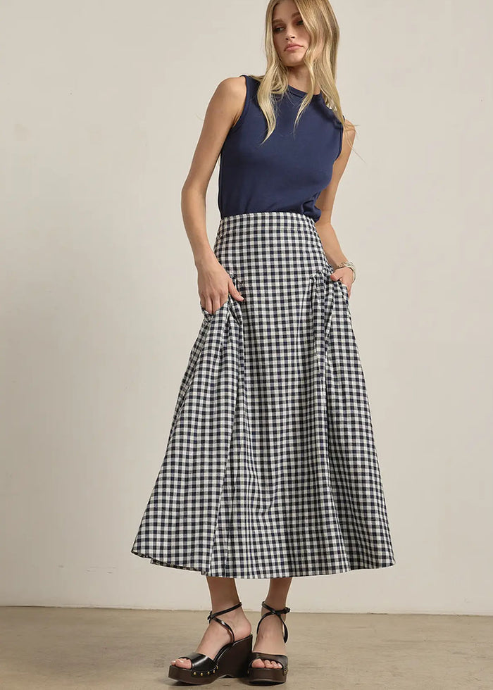 Brinley Gingham Midi Skirt