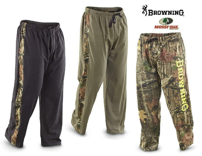 BROWNING Buckmark LOUNGE Sweat PANT CAMO Leg Stripe *Black or Loden Green SMALL*