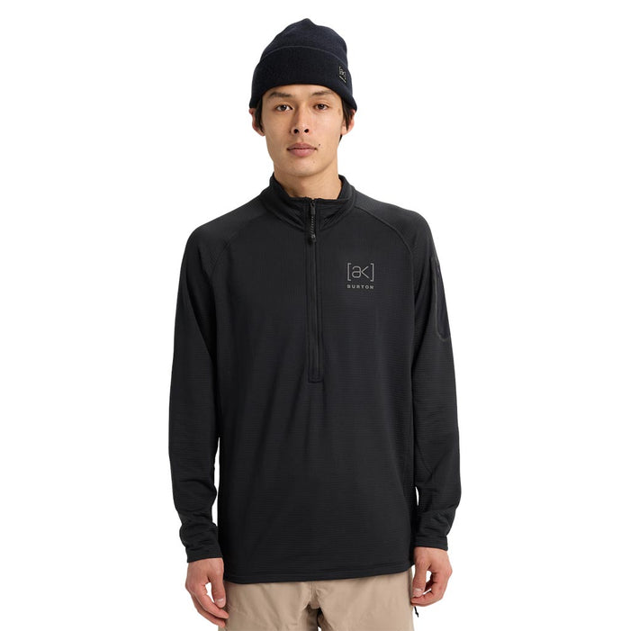 Burton AK Helium Half Zip Grid Fleece - True Black