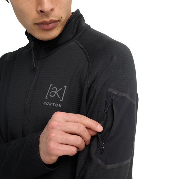 Burton AK Helium Half Zip Grid Fleece - True Black